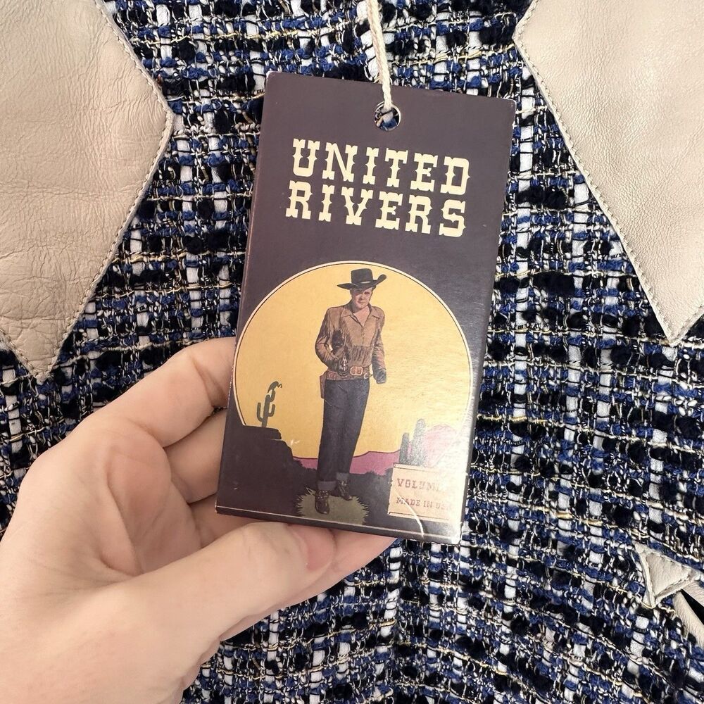 NEW United Rivers Hudson River Tweed Bomber Jacket in Navy Medium M Rockabilly - Picture 8 of 12